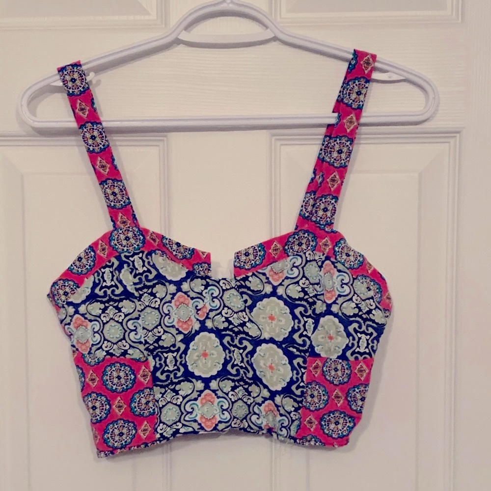 Millau patterned cropped top